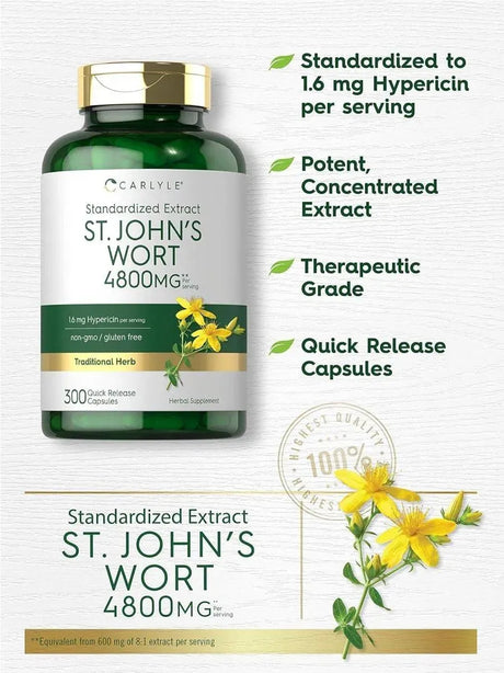 CARLYLE - Carlyle St John's Wort 4800Mg. 300 Capsulas - The Red Vitamin MX - Suplementos Alimenticios - {{ shop.shopifyCountryName }}