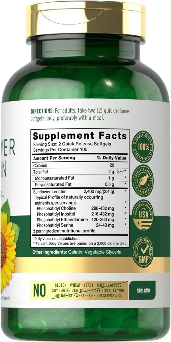 CARLYLE - Carlyle Sunflower Lecithin 2400Mg. 200 Capsulas Blandas - The Red Vitamin MX - Suplementos Alimenticios - {{ shop.shopifyCountryName }}