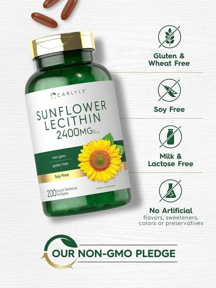 CARLYLE - Carlyle Sunflower Lecithin 2400Mg. 200 Capsulas Blandas - The Red Vitamin MX - Suplementos Alimenticios - {{ shop.shopifyCountryName }}