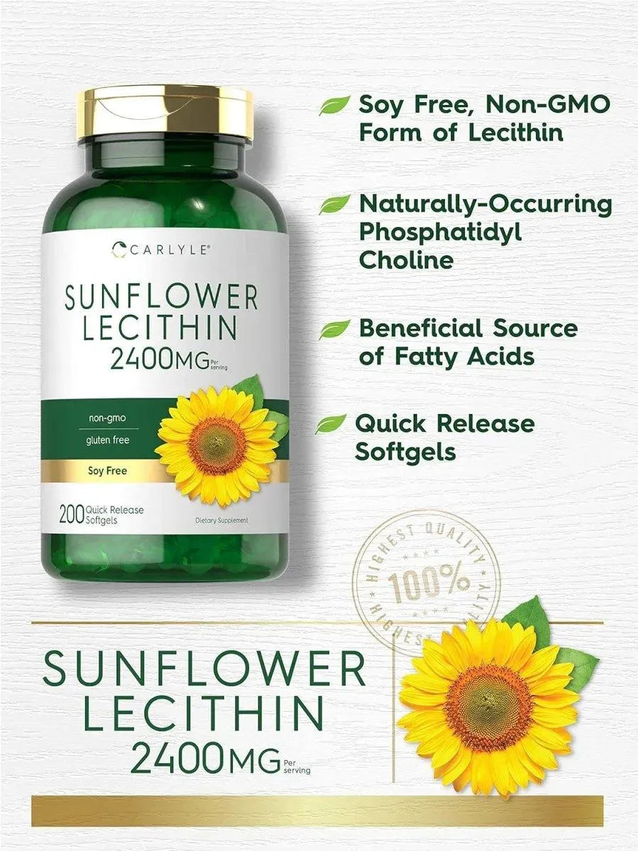 CARLYLE - Carlyle Sunflower Lecithin 2400Mg. 200 Capsulas Blandas - The Red Vitamin MX - Suplementos Alimenticios - {{ shop.shopifyCountryName }}