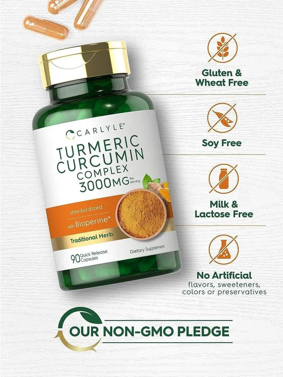 CARLYLE - Carlyle Turmeric Supplement 3000Mg. 90 Capsulas - The Red Vitamin MX - Suplementos Alimenticios - {{ shop.shopifyCountryName }}