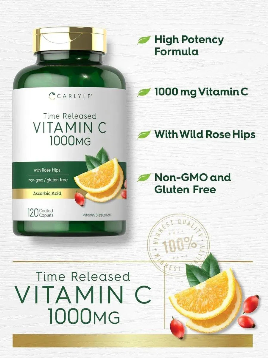CARLYLE - Carlyle Vitamin C 1000Mg. Timed Release 120 Tabletas - The Red Vitamin MX - Suplementos Alimenticios - {{ shop.shopifyCountryName }}