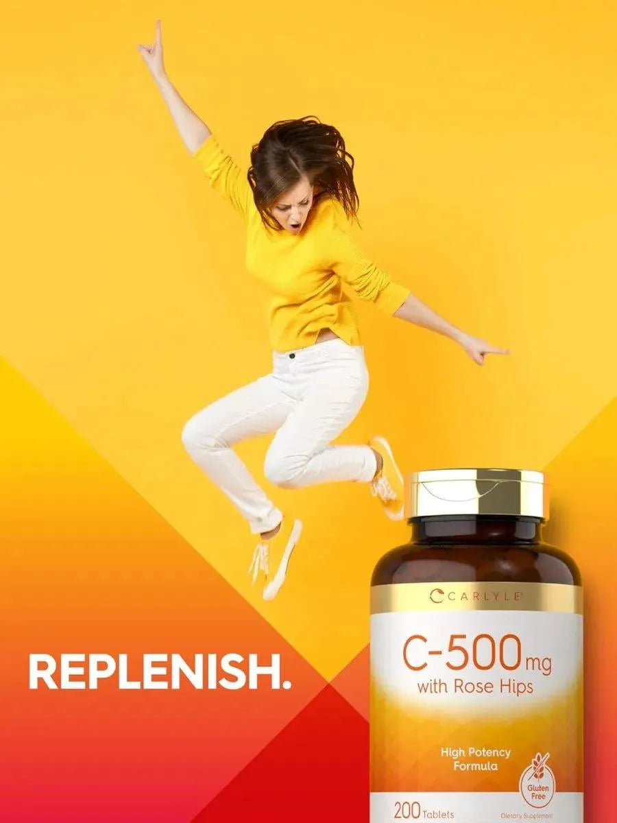 CARLYLE - Carlyle Vitamin C with Rose HIPS 500Mg. 200 Tabletas - The Red Vitamin MX - Suplementos Alimenticios - {{ shop.shopifyCountryName }}