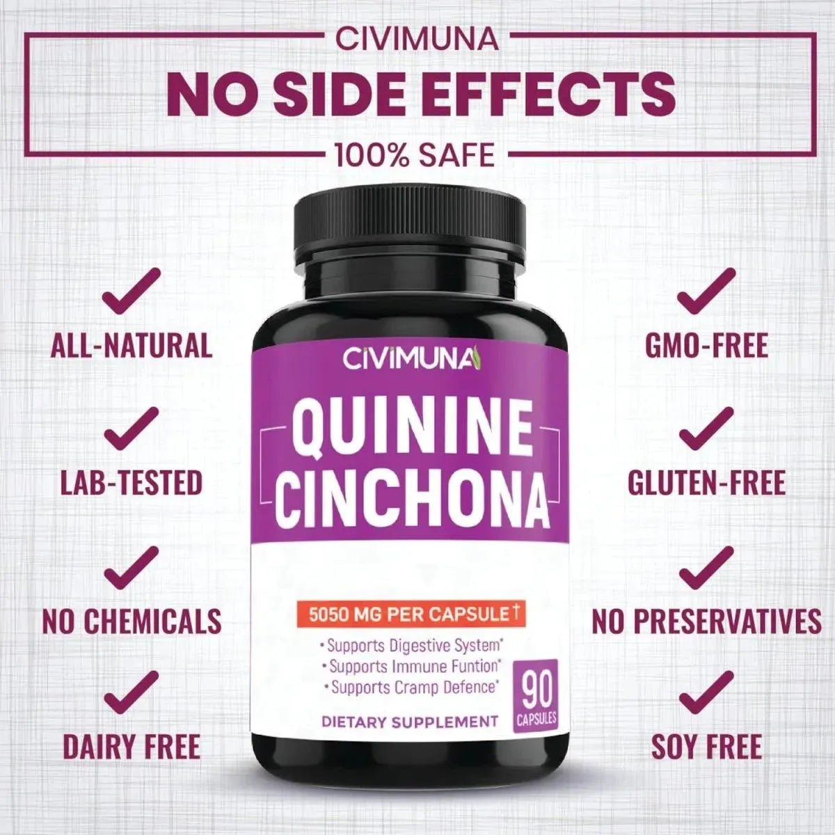 CIVIMUNA - CIVIMUNA Quinine Cinchona Bark 5050Mg. 90 Capsulas - The Red Vitamin MX - Suplementos Alimenticios - {{ shop.shopifyCountryName }}