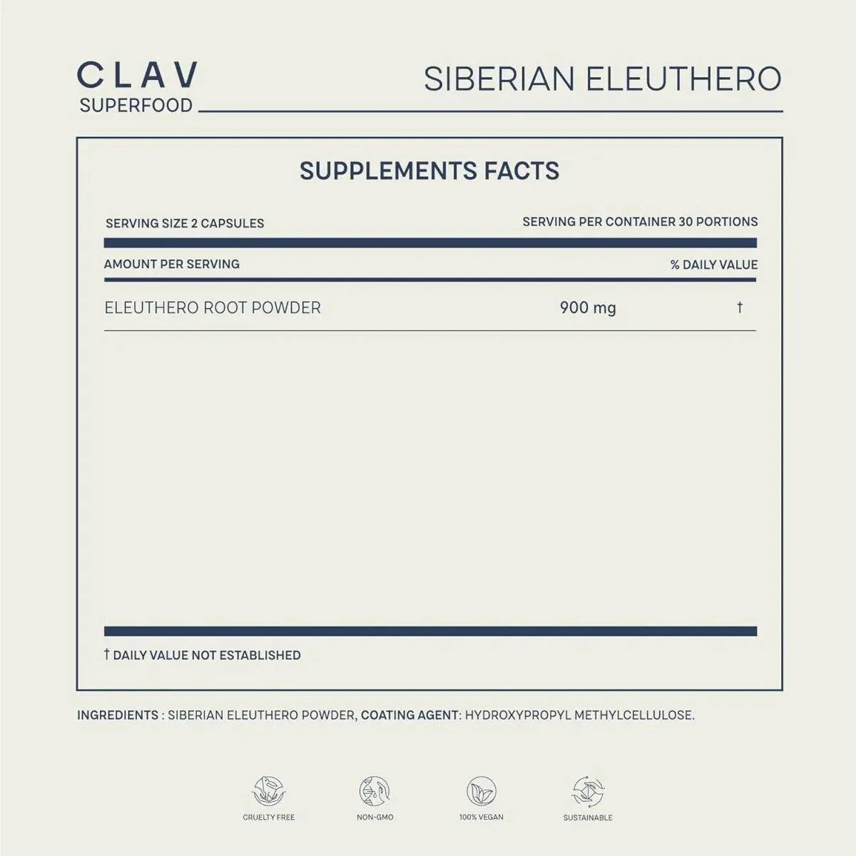 CLAV - CLAV Siberian Ginseng 900Mg. Eleuthero Root Powder 60 Capsulas - The Red Vitamin MX - Suplementos Alimenticios - {{ shop.shopifyCountryName }}