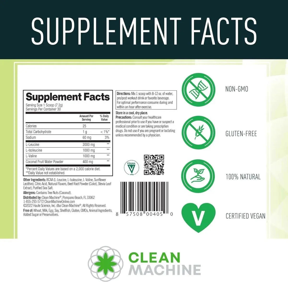 CLEAN MACHINE - Clean Machine Clean BCAA 2:1:1 Fruit Punch 30 Servicios 216Gr. - The Red Vitamin MX - Suplementos Alimenticios - {{ shop.shopifyCountryName }}