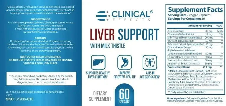 CLINICAL EFFECTS - Clinical Effects: Liver Support 60 Capsulas - The Red Vitamin MX - Suplementos Alimenticios - {{ shop.shopifyCountryName }}