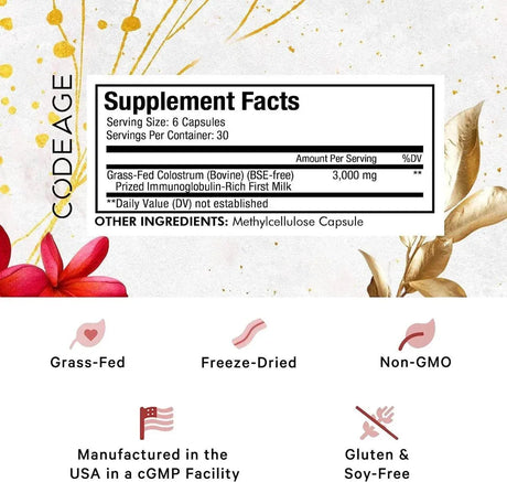 CODEAGE - Codeage Colostrum Supplement 180 Capsulas - The Red Vitamin MX - Suplementos Alimenticios - {{ shop.shopifyCountryName }}