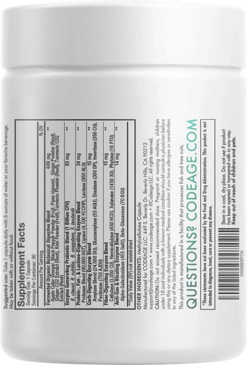 CODEAGE - Codeage Digestive Enzymes 90 Capsulas - The Red Vitamin MX - Suplementos Alimenticios - {{ shop.shopifyCountryName }}