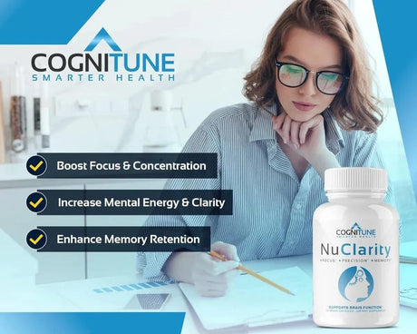 COGNITUNE - CogniTune NuClarity Premium Nootropic Brain Supplement 60 Capsulas - The Red Vitamin MX - Suplementos Alimenticios - {{ shop.shopifyCountryName }}
