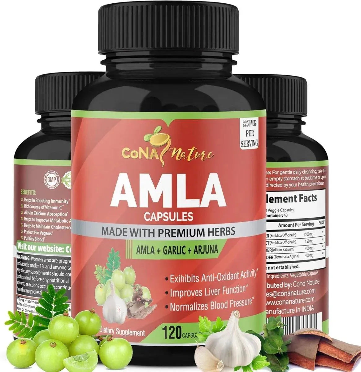 CONA NATURE - Cona Nature Organic Amla 2250Mg. 120 Capsulas - The Red Vitamin MX - Suplementos Alimenticios - {{ shop.shopifyCountryName }}