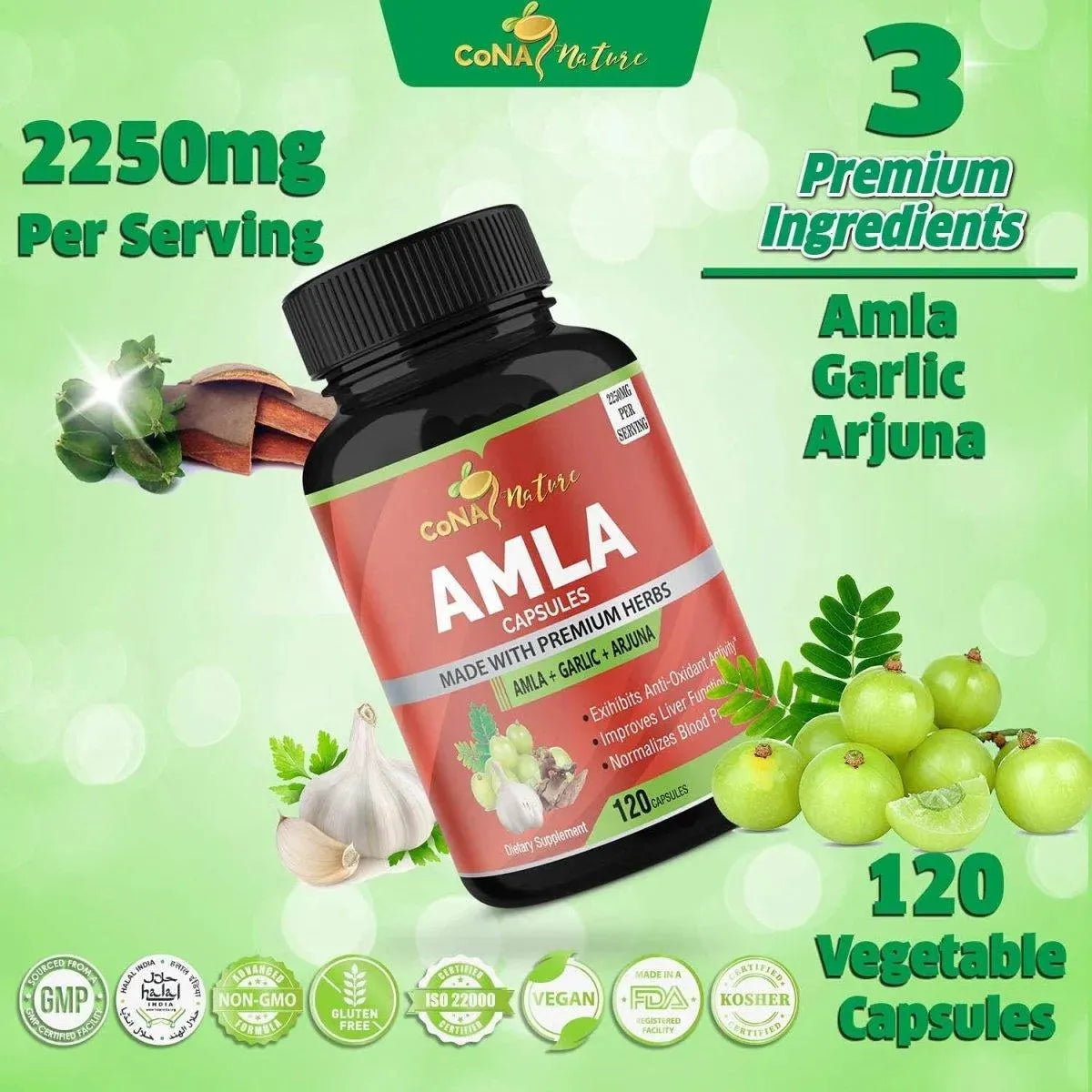 CONA NATURE - Cona Nature Organic Amla 2250Mg. 120 Capsulas - The Red Vitamin MX - Suplementos Alimenticios - {{ shop.shopifyCountryName }}