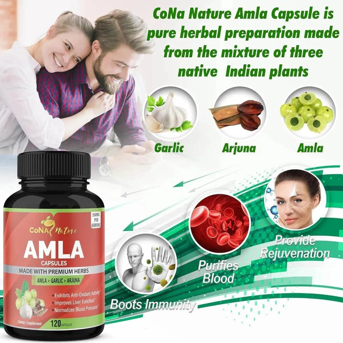 CONA NATURE - Cona Nature Organic Amla 2250Mg. 120 Capsulas - The Red Vitamin MX - Suplementos Alimenticios - {{ shop.shopifyCountryName }}