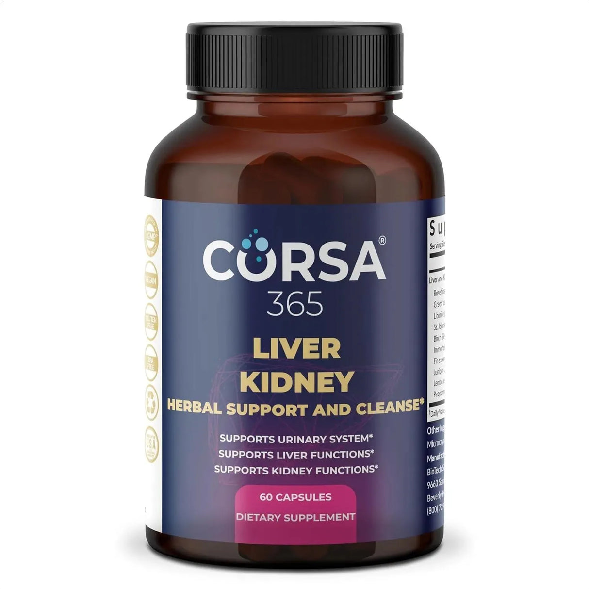 CORSA365 - CORSA365 Liver and Kidney Cleanse & Support Herbal Complex 60 Capsulas - The Red Vitamin MX - Suplementos Alimenticios - {{ shop.shopifyCountryName }}