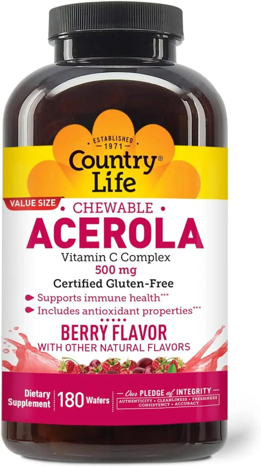 COUNTRY LIFE - Country Life Acerola Vitamin C Complex 500Mg. 180 Tabletas - The Red Vitamin MX - Suplementos Alimenticios - {{ shop.shopifyCountryName }}