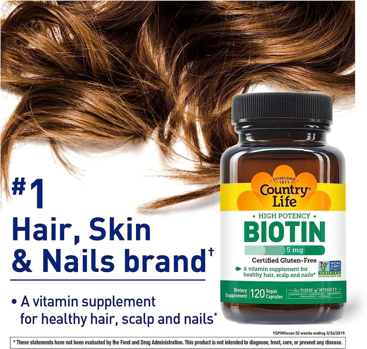 COUNTRY LIFE - Country Life Biotin High Potency 5Mg. 120 Capsulas - The Red Vitamin MX - Suplementos Alimenticios - {{ shop.shopifyCountryName }}