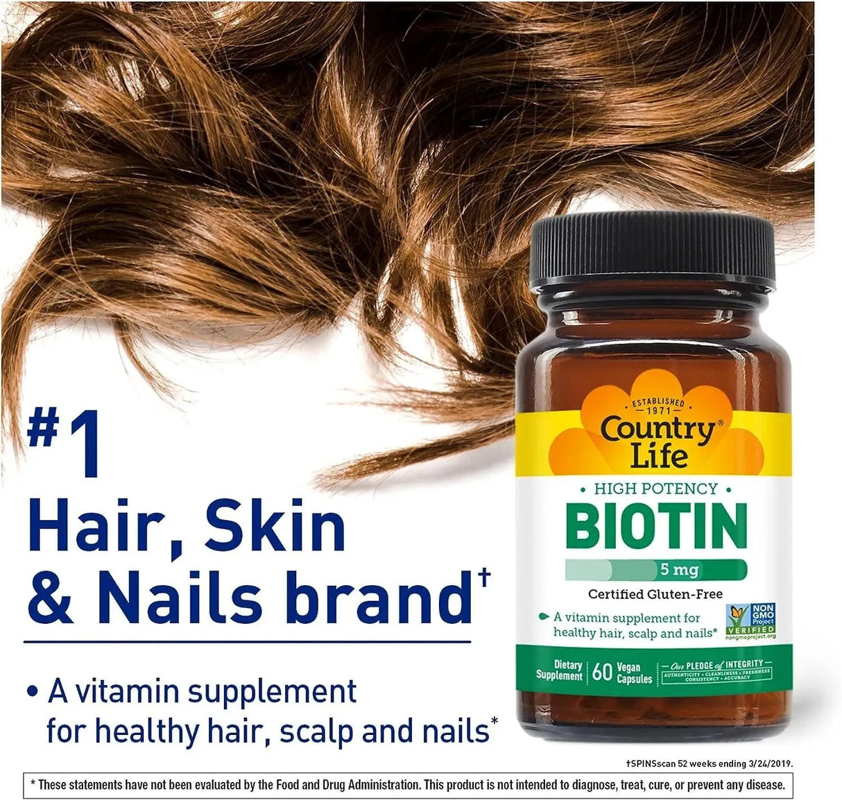 COUNTRY LIFE - Country Life Biotin High Potency 5Mg. 60 Capsulas - The Red Vitamin MX - Suplementos Alimenticios - {{ shop.shopifyCountryName }}