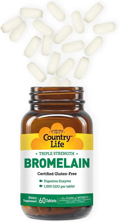 COUNTRY LIFE - Country Life Bromelain 60 Tabletas - The Red Vitamin MX - Suplementos Alimenticios - {{ shop.shopifyCountryName }}