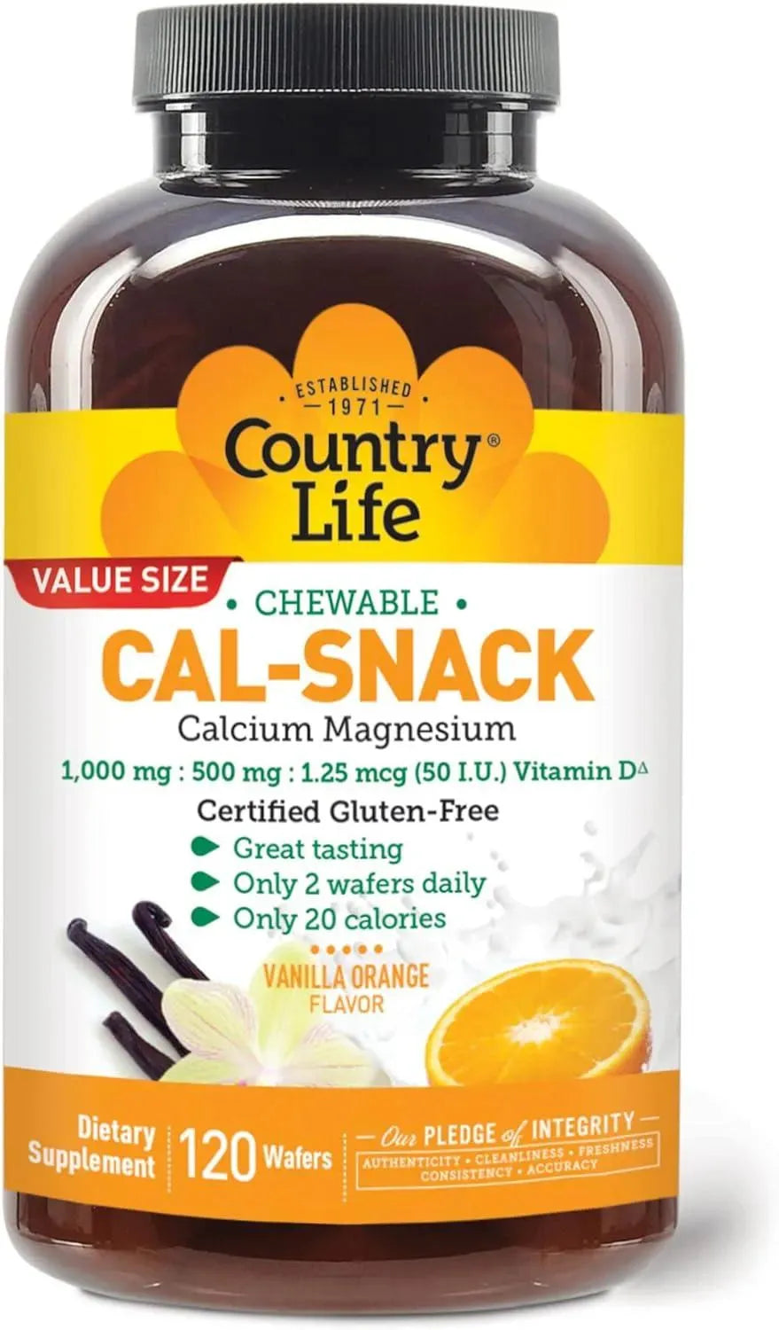 COUNTRY LIFE - Country Life Cal-Snack Chewable Calcium 120 Tabletas Masticables - The Red Vitamin MX - Suplementos Alimenticios - {{ shop.shopifyCountryName }}