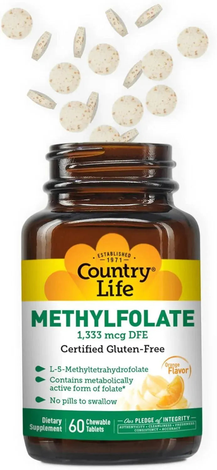 COUNTRY LIFE - Country Life Chewable Methylfolate 1,333mcg 60 Tabletas Masticables - The Red Vitamin MX - Suplementos Alimenticios - {{ shop.shopifyCountryName }}