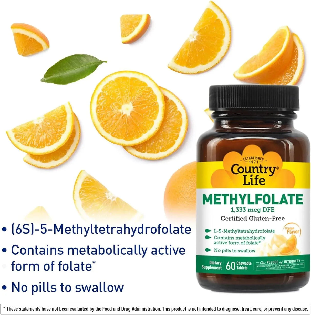 COUNTRY LIFE - Country Life Chewable Methylfolate 1,333mcg 60 Tabletas Masticables - The Red Vitamin MX - Suplementos Alimenticios - {{ shop.shopifyCountryName }}