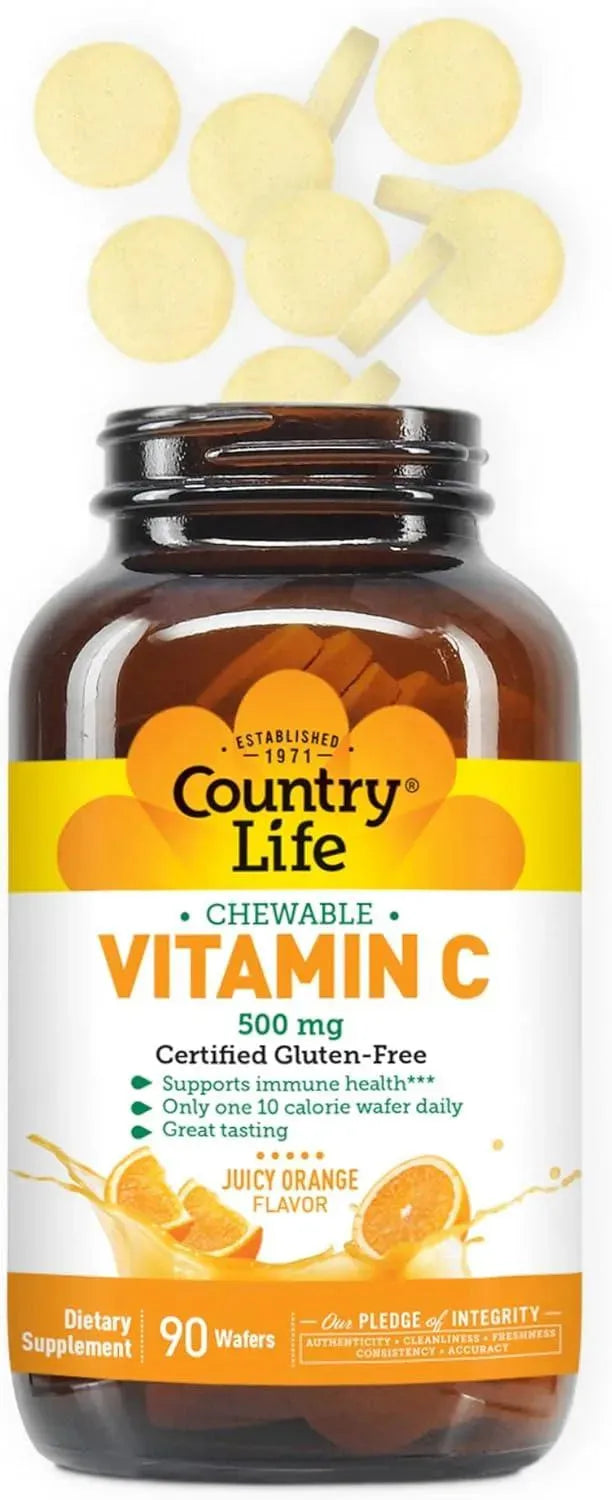 COUNTRY LIFE - Country Life Chewable Vitamin C 90 Tabletas Masticables - The Red Vitamin MX - Suplementos Alimenticios - {{ shop.shopifyCountryName }}