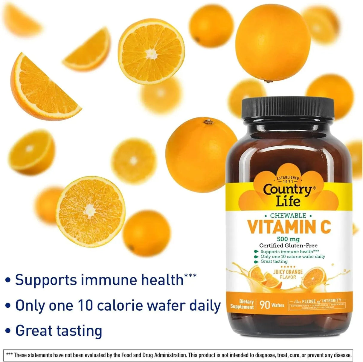 COUNTRY LIFE - Country Life Chewable Vitamin C 90 Tabletas Masticables - The Red Vitamin MX - Suplementos Alimenticios - {{ shop.shopifyCountryName }}