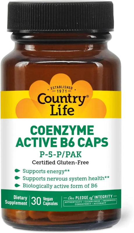 COUNTRY LIFE - Country Life Coenzyme Active B-6 50Mg. 30 Capsulas - The Red Vitamin MX - Suplementos Alimenticios - {{ shop.shopifyCountryName }}