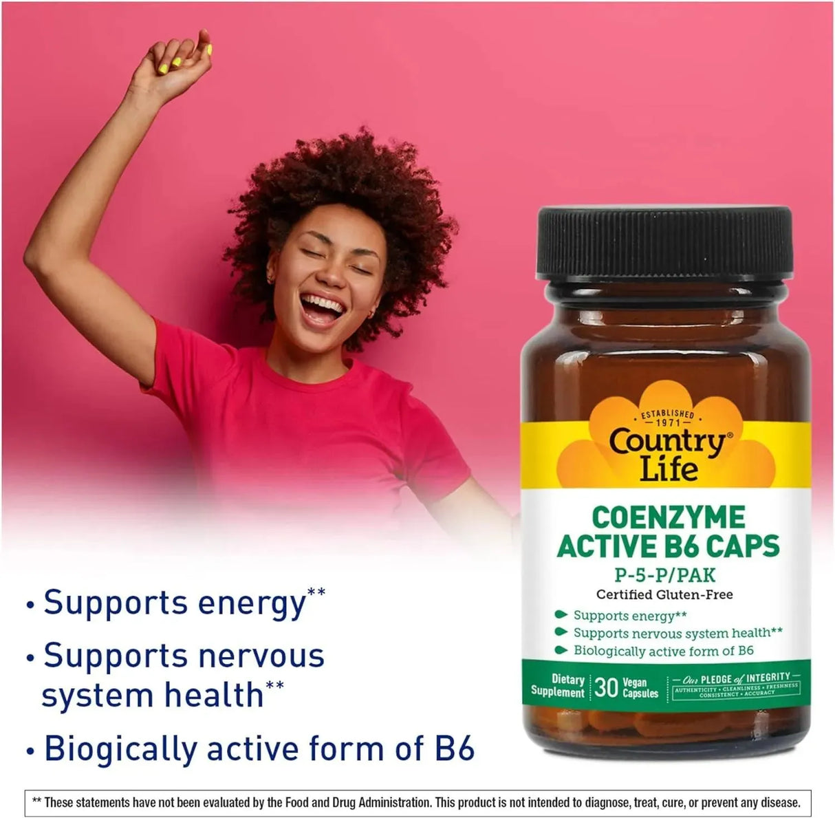 COUNTRY LIFE - Country Life Coenzyme Active B-6 50Mg. 30 Capsulas - The Red Vitamin MX - Suplementos Alimenticios - {{ shop.shopifyCountryName }}