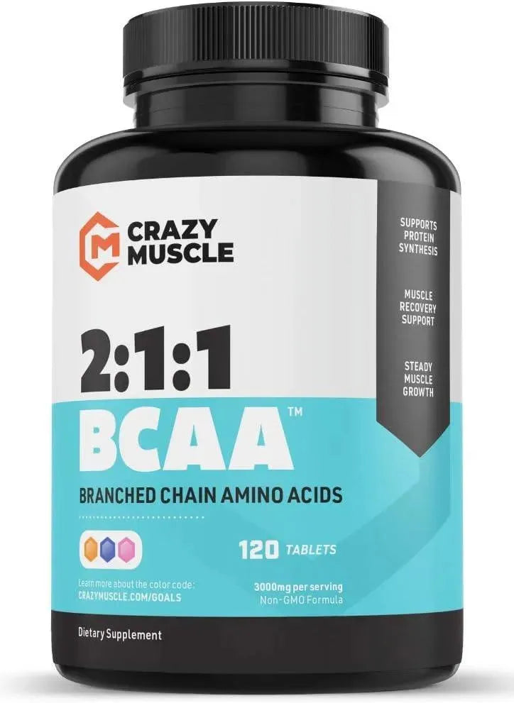 CRAZY MUSCLE - Crazy Muscle 1000Mg. BCAA 120 Tabletas - The Red Vitamin MX - Suplementos Alimenticios - {{ shop.shopifyCountryName }}