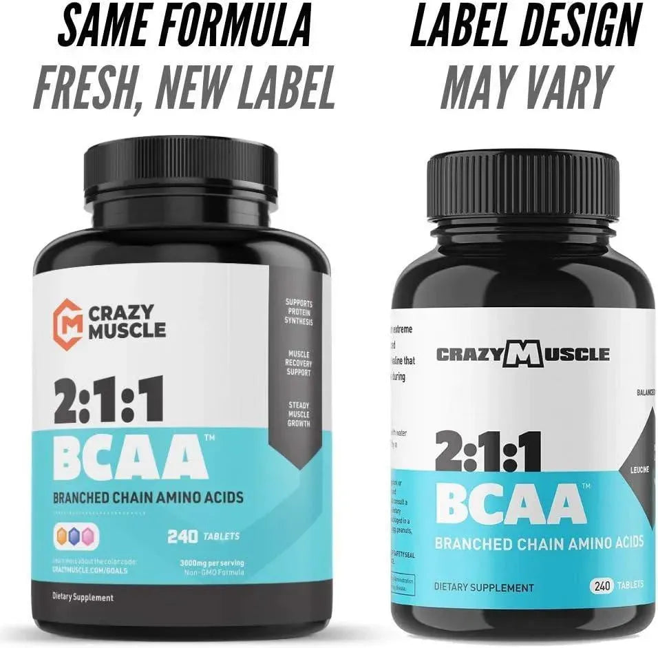 CRAZY MUSCLE - Crazy Muscle 3000Mg. BCAA 240 Tabletas - The Red Vitamin MX - Suplementos Alimenticios - {{ shop.shopifyCountryName }}