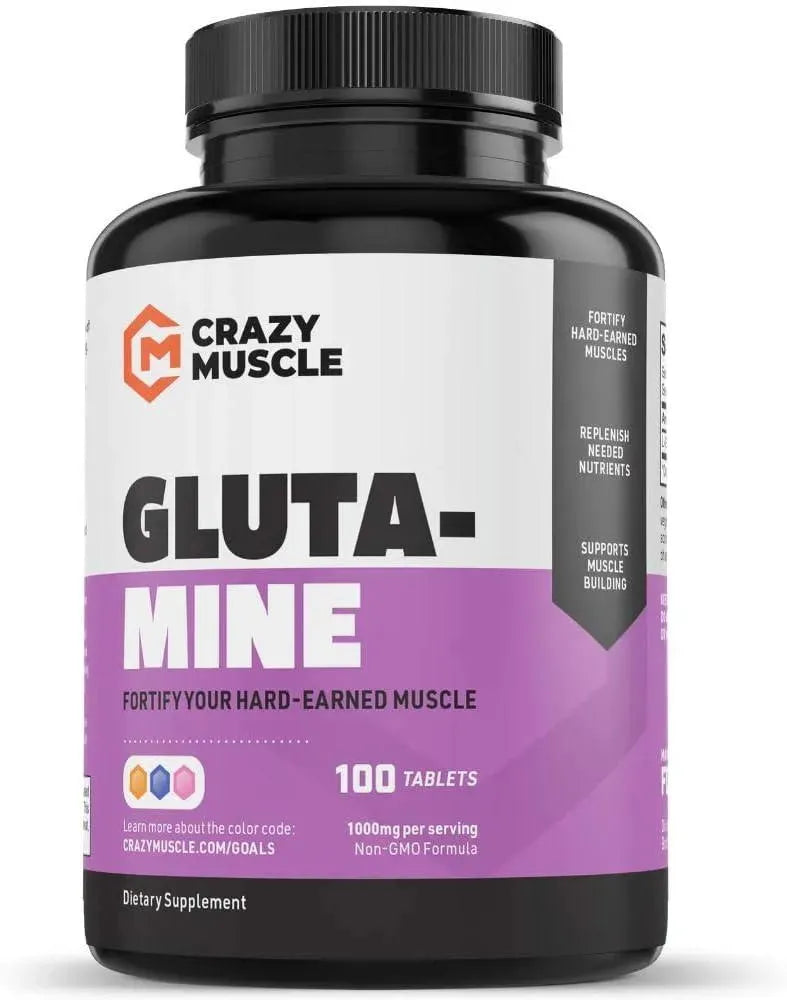 CRAZY MUSCLE - Crazy Muscle Keto Friendly L Glutamine Capsules 1000Mg. 100 Tabletas - The Red Vitamin MX - Suplementos Alimenticios - {{ shop.shopifyCountryName }}