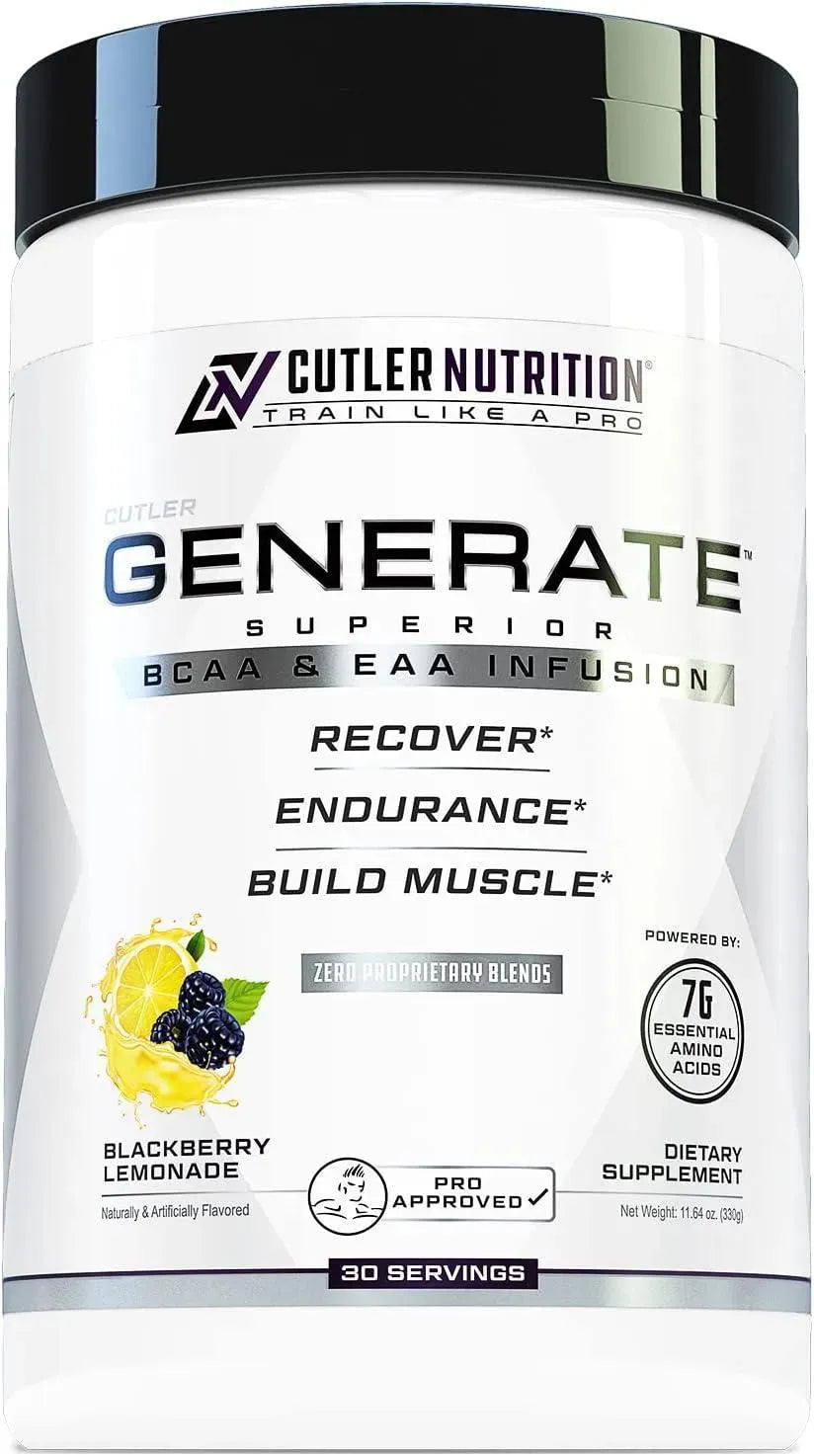 CUTLER NUTRITION - Cutler Nutrition Generate EAA and BCAA Powder BlackBerry Lemonade 30 Servicios 330Gr. - The Red Vitamin MX - Suplementos Alimenticios - {{ shop.shopifyCountryName }}