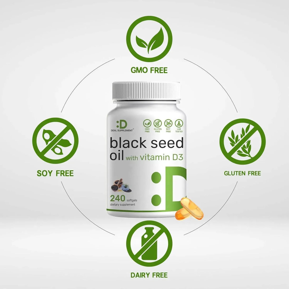 DEAL SUPPLEMENT - DEAL SUPPLEMENT Black Seed Oil with Vitamin D3 240 Capsulas Blandas - The Red Vitamin MX - Suplementos Alimenticios - {{ shop.shopifyCountryName }}