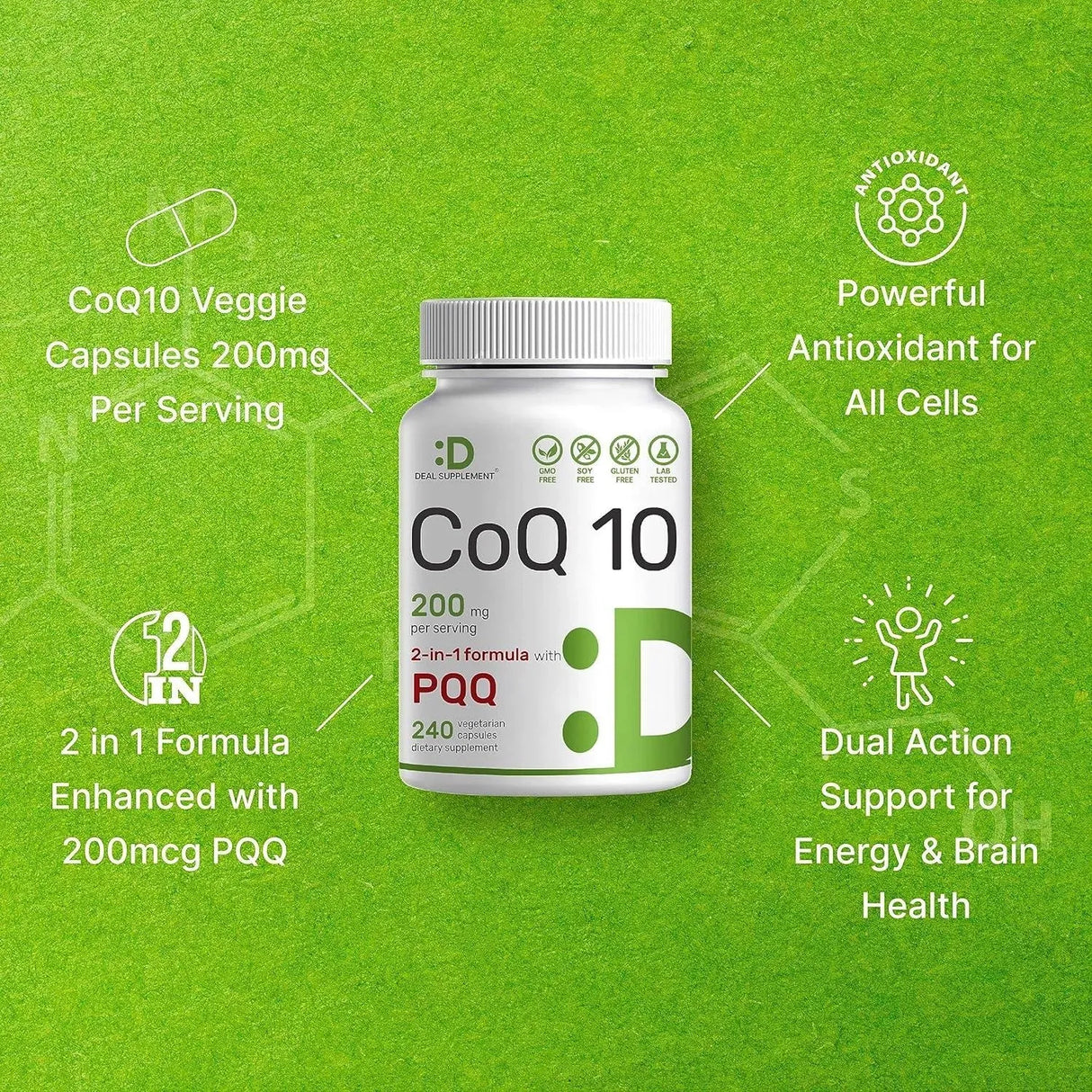 DEAL SUPPLEMENT - Deal Supplement CoQ10 200Mg. & PQQ 200mcg 240 Capsulas - The Red Vitamin MX - Suplementos Alimenticios - {{ shop.shopifyCountryName }}