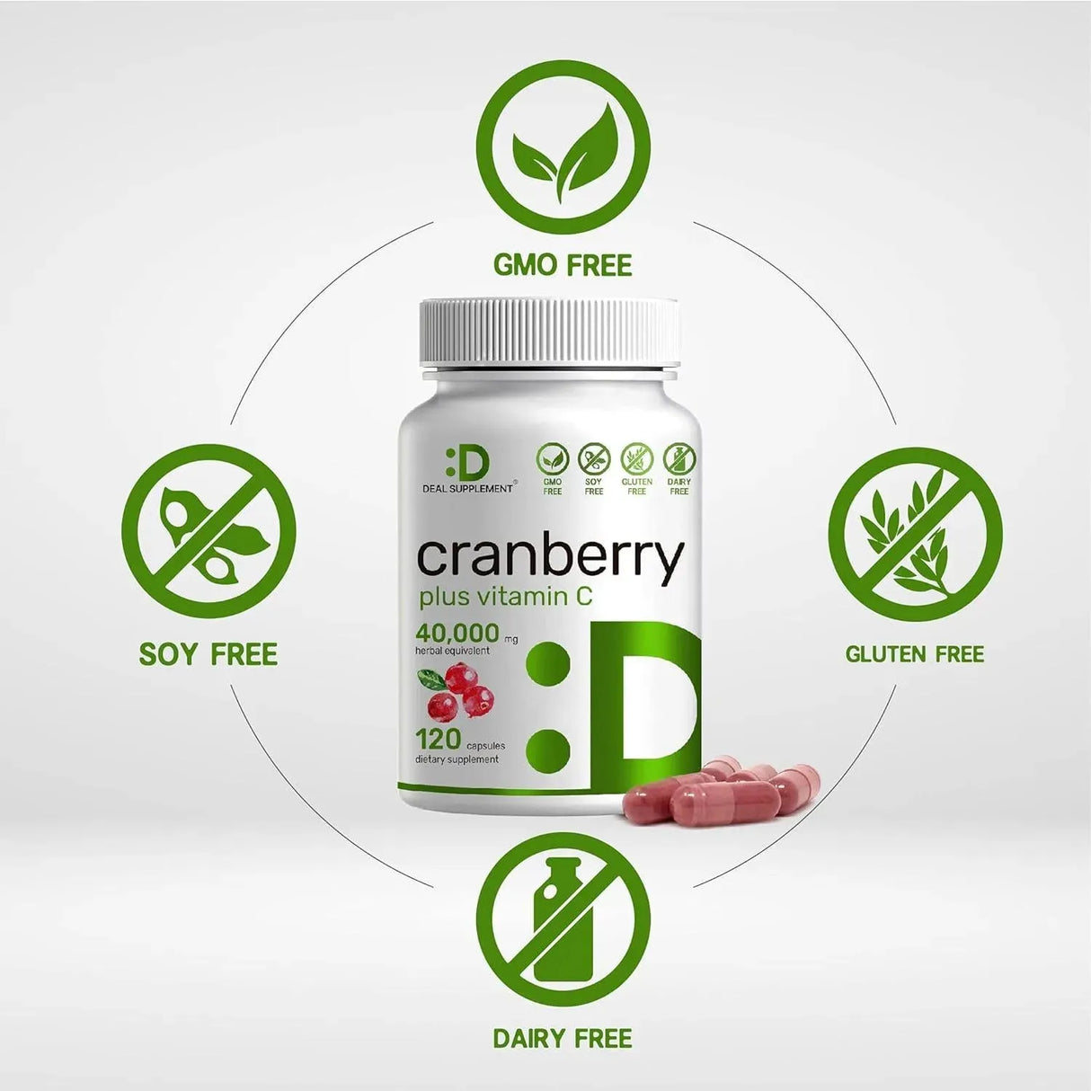 DEAL SUPPLEMENT - Deal Supplement Cranberry 40,000Mg. with Vitamin C 120 Capsulas - The Red Vitamin MX - Suplementos Alimenticios - {{ shop.shopifyCountryName }}
