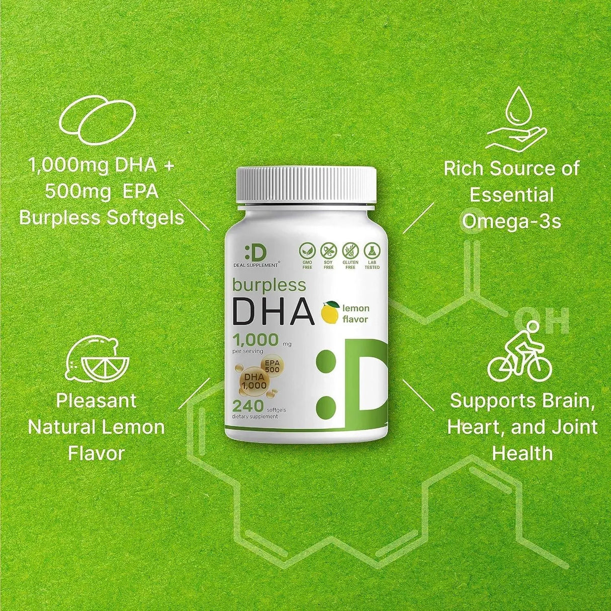 DEAL SUPPLEMENT - Deal Supplement DHA 1000Mg. 240 Capsulas Blandas - The Red Vitamin MX - Suplementos Alimenticios - {{ shop.shopifyCountryName }}