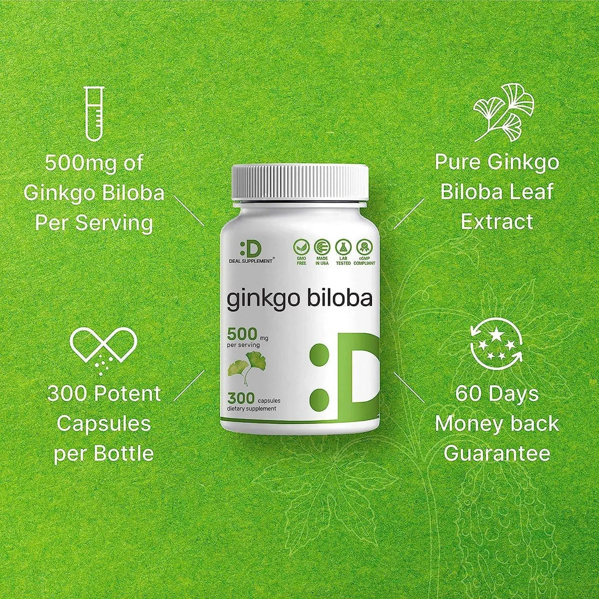 DEAL SUPPLEMENT - Deal Supplement Ginkgo Biloba 500Mg. 300 Capsulas - The Red Vitamin MX - Suplementos Alimenticios - {{ shop.shopifyCountryName }}