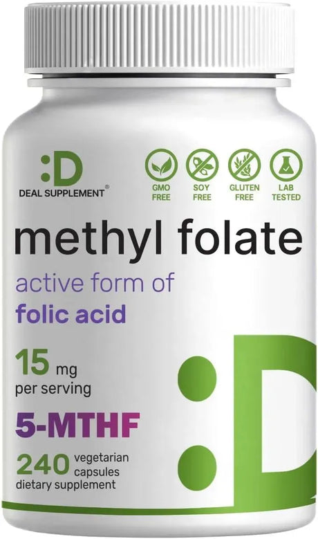 DEAL SUPPLEMENT - Deal Supplement L Methylfolate 15Mg. 240 Capsulas - The Red Vitamin MX - Suplementos Alimenticios - {{ shop.shopifyCountryName }}