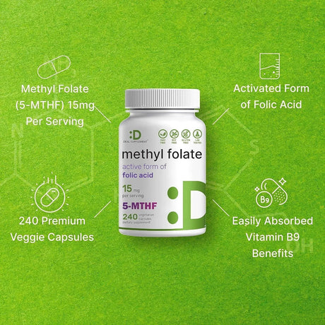 DEAL SUPPLEMENT - Deal Supplement L Methylfolate 15Mg. 240 Capsulas - The Red Vitamin MX - Suplementos Alimenticios - {{ shop.shopifyCountryName }}