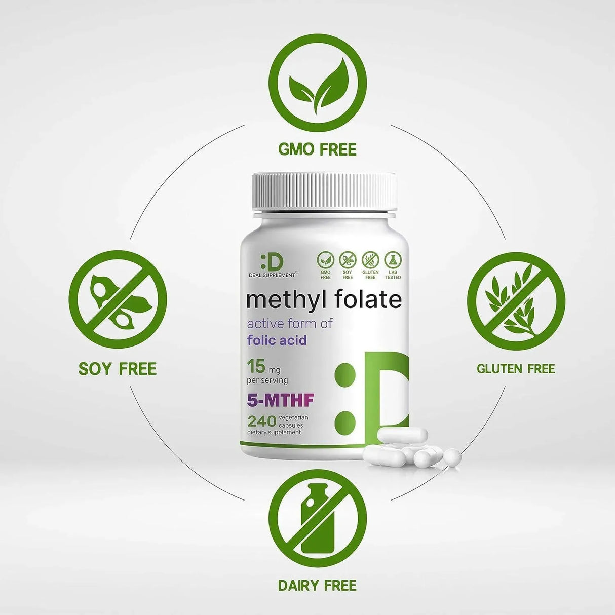DEAL SUPPLEMENT - Deal Supplement L Methylfolate 15Mg. 240 Capsulas - The Red Vitamin MX - Suplementos Alimenticios - {{ shop.shopifyCountryName }}