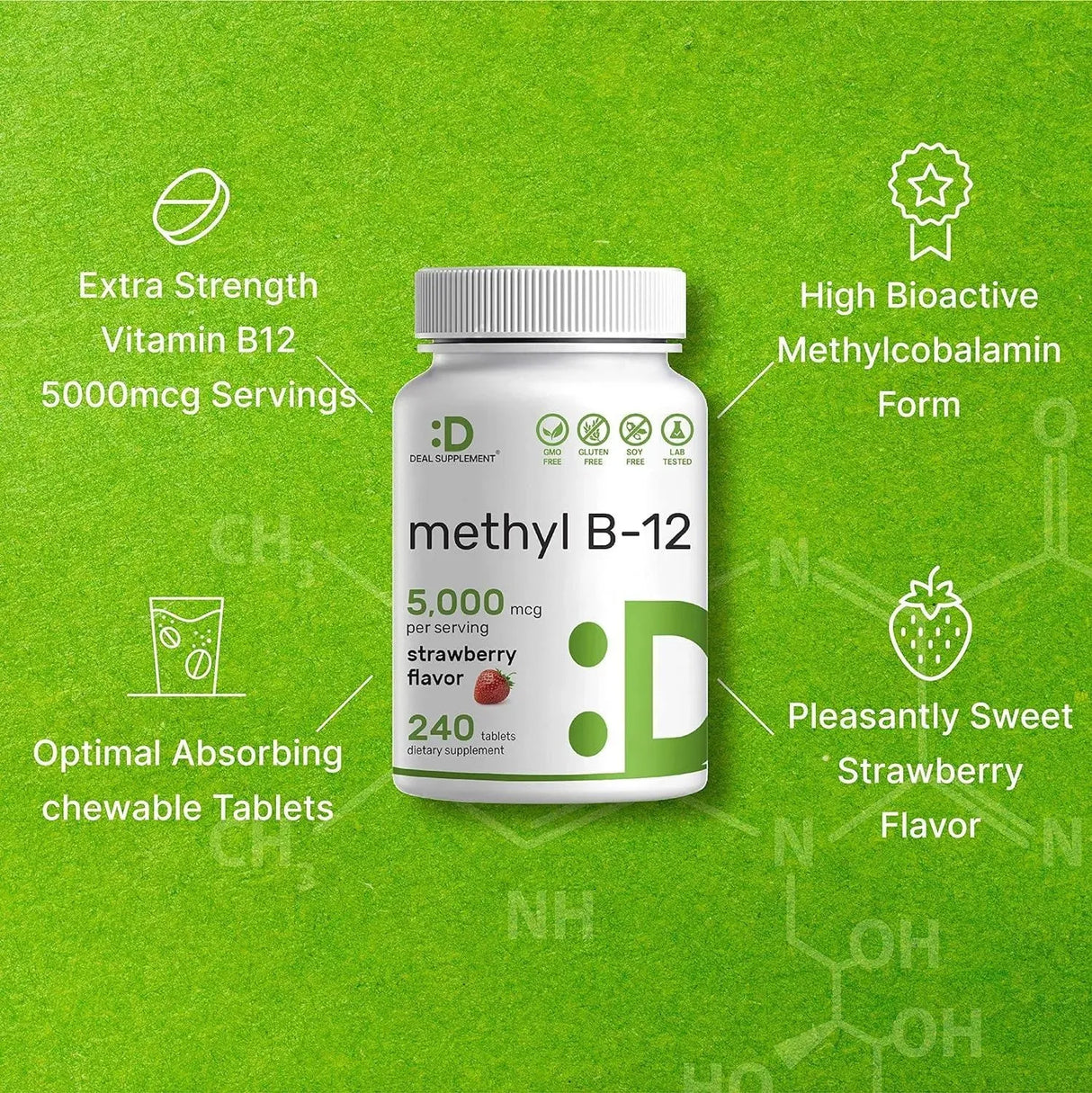 DEAL SUPPLEMENT - Deal Supplement Methyl B-12 5000mcg 240 Tabletas Masticables - The Red Vitamin MX - Suplementos Alimenticios - {{ shop.shopifyCountryName }}