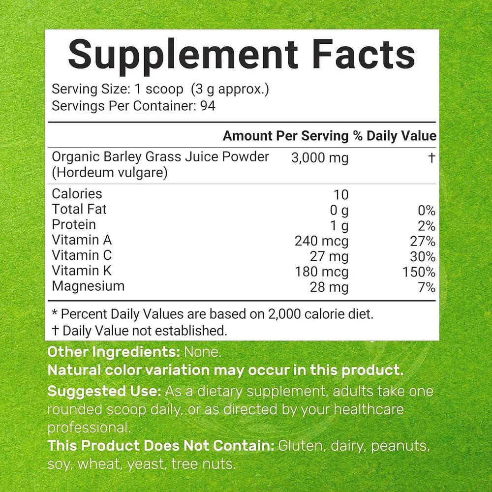 DEAL SUPPLEMENT - Deal Supplement Organic Barley Grass Juice Powder 284Gr. - The Red Vitamin MX - Suplementos Alimenticios - {{ shop.shopifyCountryName }}