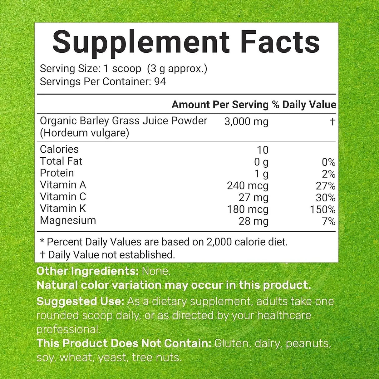 DEAL SUPPLEMENT - Deal Supplement Organic Barley Grass Juice Powder 284Gr. - The Red Vitamin MX - Suplementos Alimenticios - {{ shop.shopifyCountryName }}