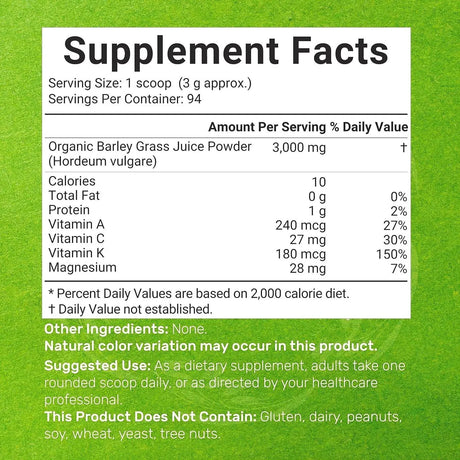 DEAL SUPPLEMENT - Deal Supplement Organic Barley Grass Juice Powder 284Gr. - The Red Vitamin MX - Suplementos Alimenticios - {{ shop.shopifyCountryName }}