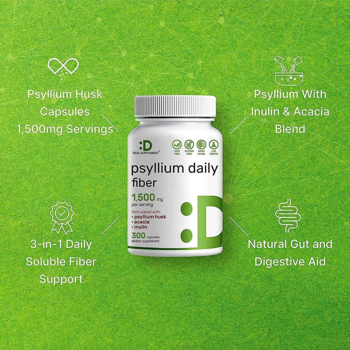 DEAL SUPPLEMENT - Deal Supplement Psyllium Husk Fiber 300 Capsulas - The Red Vitamin MX - Suplementos Alimenticios - {{ shop.shopifyCountryName }}