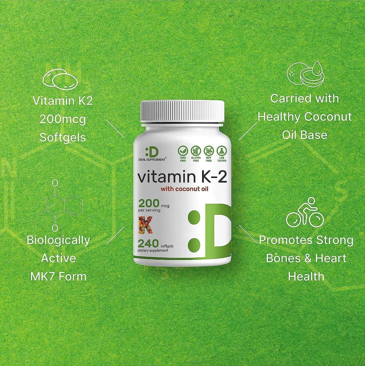 DEAL SUPPLEMENT - Deal Supplement Vitamin K2 200mcg 240 Capsulas Blandas - The Red Vitamin MX - Suplementos Alimenticios - {{ shop.shopifyCountryName }}