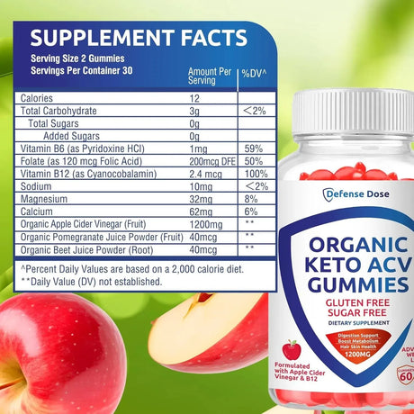 DEFENSE DOSE - Defense Dose Organic Keto ACV Gummy Advanced Weight Loss 60 Gomitas - The Red Vitamin MX - Suplementos Alimenticios - {{ shop.shopifyCountryName }}
