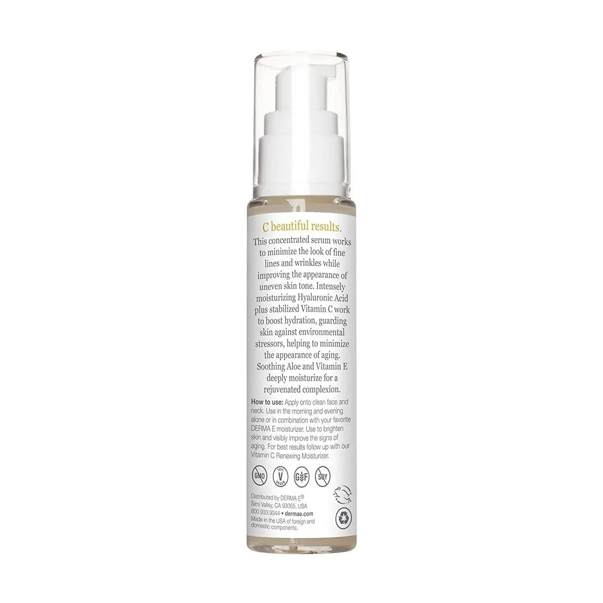 DERMA-E - DERMA E Vitamin C Concentrated Serum with Hyaluronic Acid 60Ml. - The Red Vitamin MX - Sueros Para La Cara - {{ shop.shopifyCountryName }}