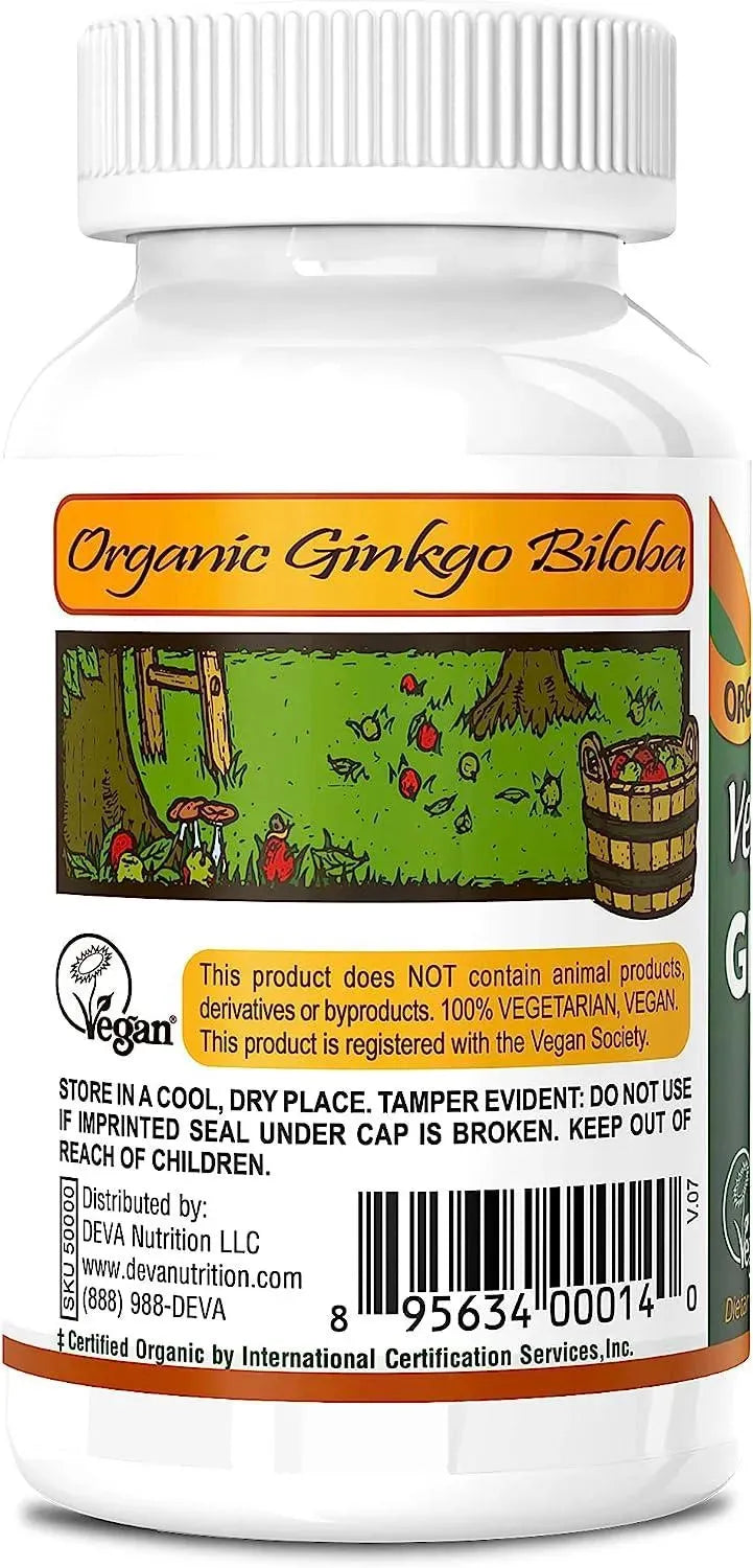 DEVA - DEVA Vegan Ginkgo Biloba Dietary Supplement 300Mg. 90 Tabletas - The Red Vitamin MX - Suplementos Alimenticios - {{ shop.shopifyCountryName }}